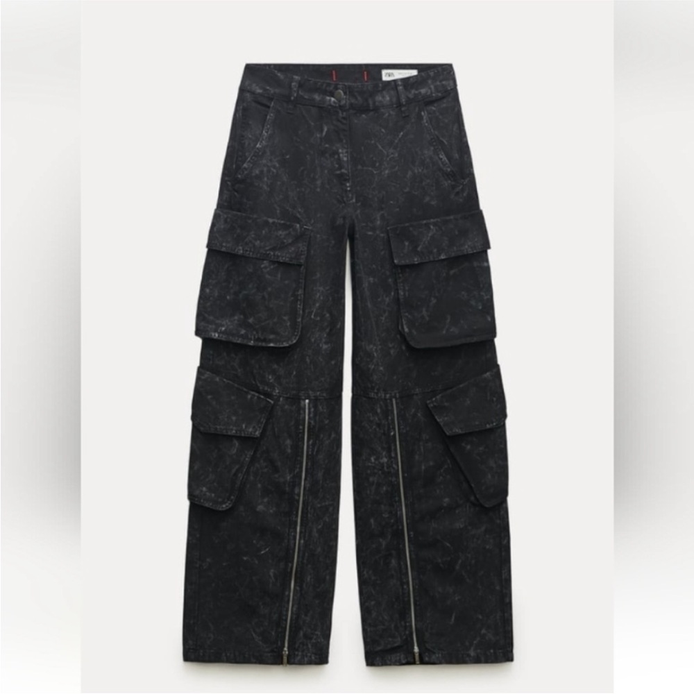 Zara Signature Denim - The Relaxed Utility Pant in Marble Black